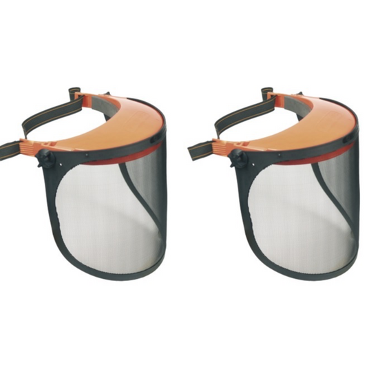 Visiera protettiva con rete , elmetto regolabile protezione integrale (kit 2 pezzi)