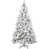 Albero di Natale "Cortina" innevato floccato altissima qualità in PP realistico