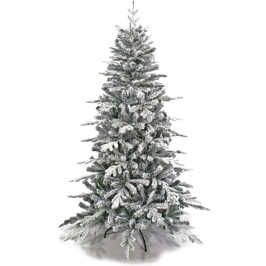 Albero di Natale "Courchevel" 180 cm innevato floccato effetto Real Touch in PE+PVC 706 Rami