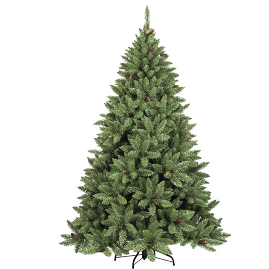 Albero di Natale "St Moritz" 180 cm con pigne in PVC effetto realistico 776 Rami