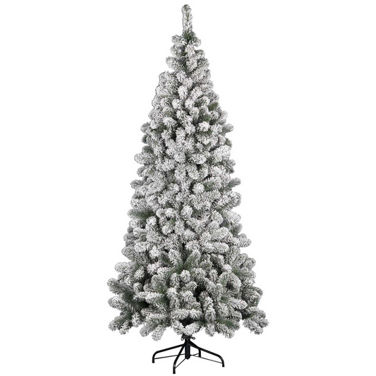 Albero di Natale "Valdisere" 180 cm floccato innevato in PE+PVC, 500 rami