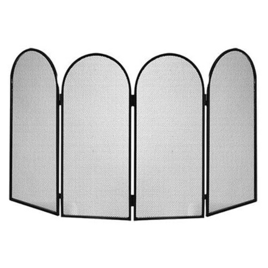 Parascintille 4 ante in ferro battuto 95 x 50 cm nero protezione camino