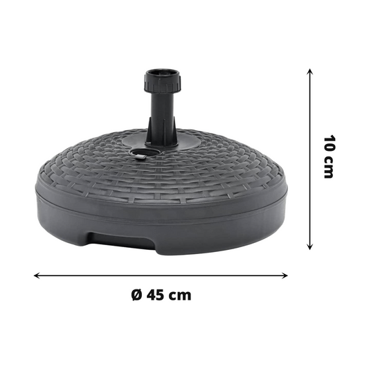 Base in Plastica per Ombrellone Effetto Rattan Antracite
