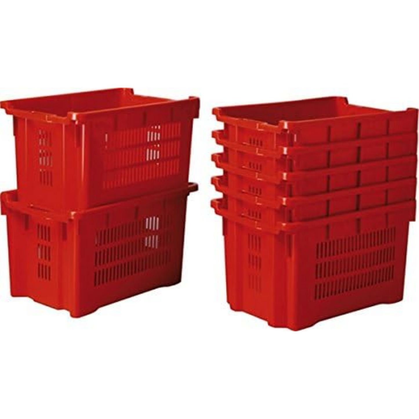Cassetta in pvc tutta forata impilabile per la raccolta di frutta e prodotti in agricoltura, Lt 40