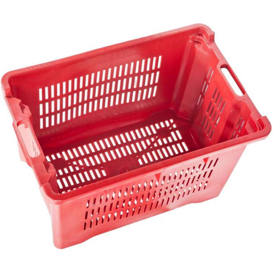 Cassetta in pvc tutta forata impilabile per la raccolta di frutta e prodotti in agricoltura, Lt 40
