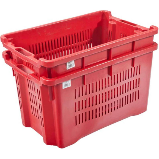 Cassetta in pvc forata laterlamente impilabile per la raccolta di frutta e prodotti in agricoltura, Lt 40