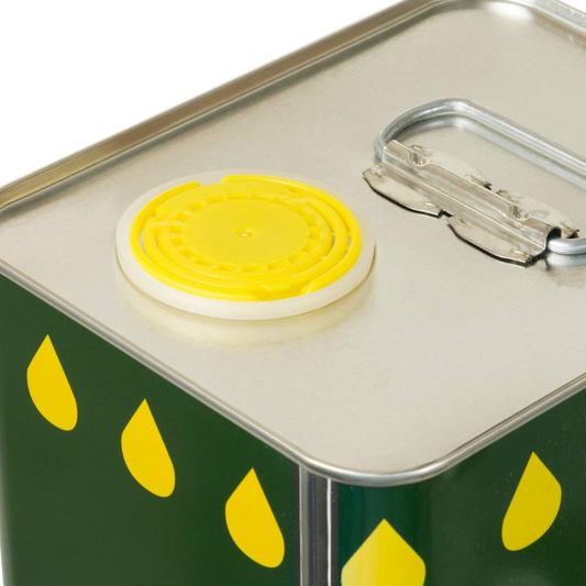 Lattina Olio 5lt 12 Pezzi, con Tappo Ermetico e Manico, ideale per Olio d'Oliva Extravergine