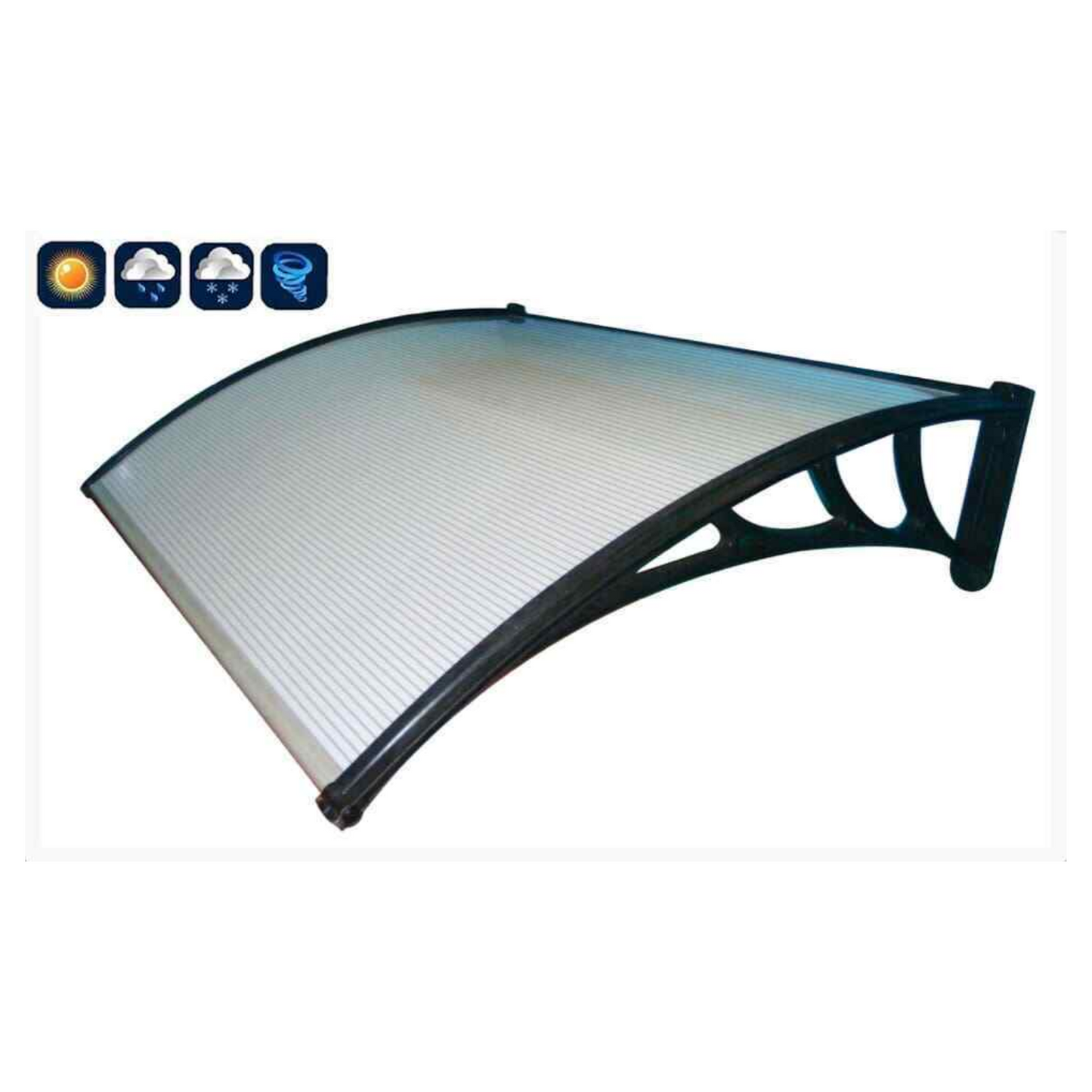 Pensilina da esterno modulabile in policarbonato alveolare, spessore 5 mm