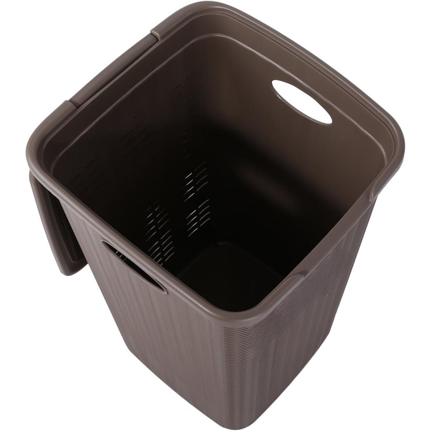 Cesto portabiancheria Vittoria capacità 50 Lt, tortora, effetto vimini