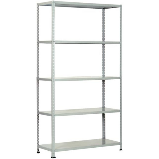 Scaffale in lamiera 5 Ripiani 80x40x200 cm grigio chiaro, salvaspazio, in acciaio verniciato