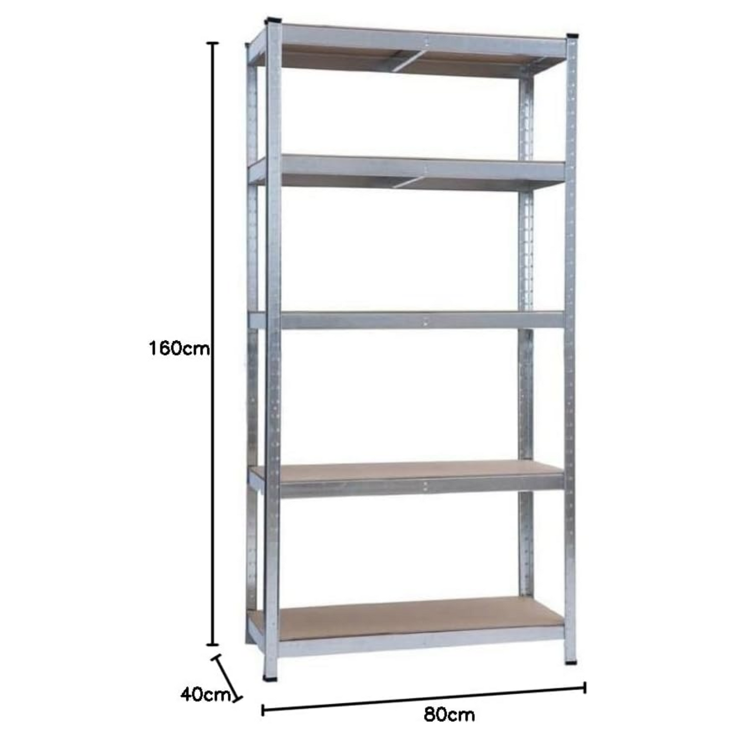 Scaffale in Mdf struttura in acciaio zincato 90x40x180H cm 5 ripiani