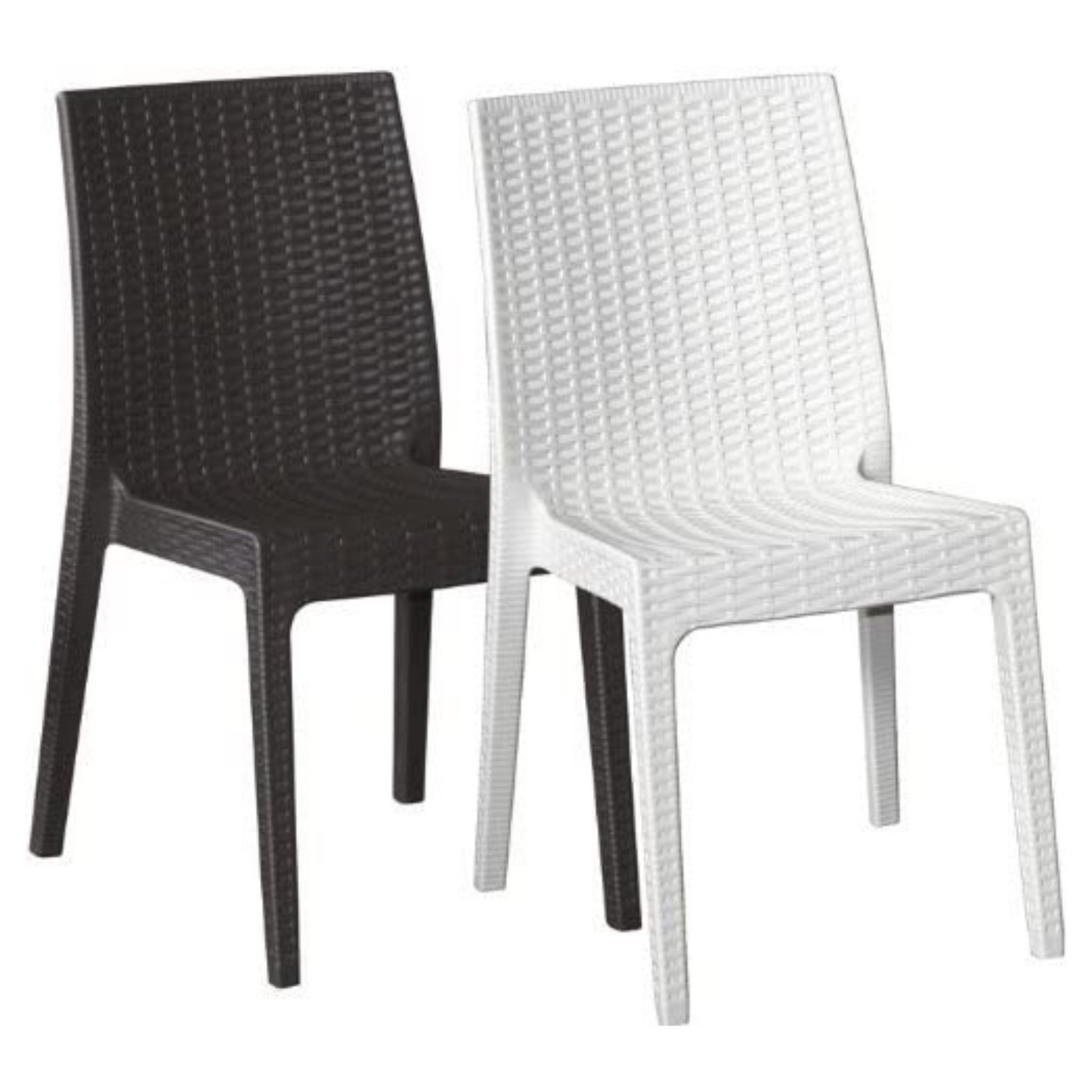 Sedia "Ginevra" in resina simil rattan, ideale per ambienti interni ed esterni