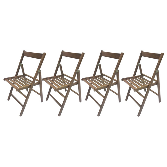 Sedie pieghevoli birreria color noce, per casa e giardino
