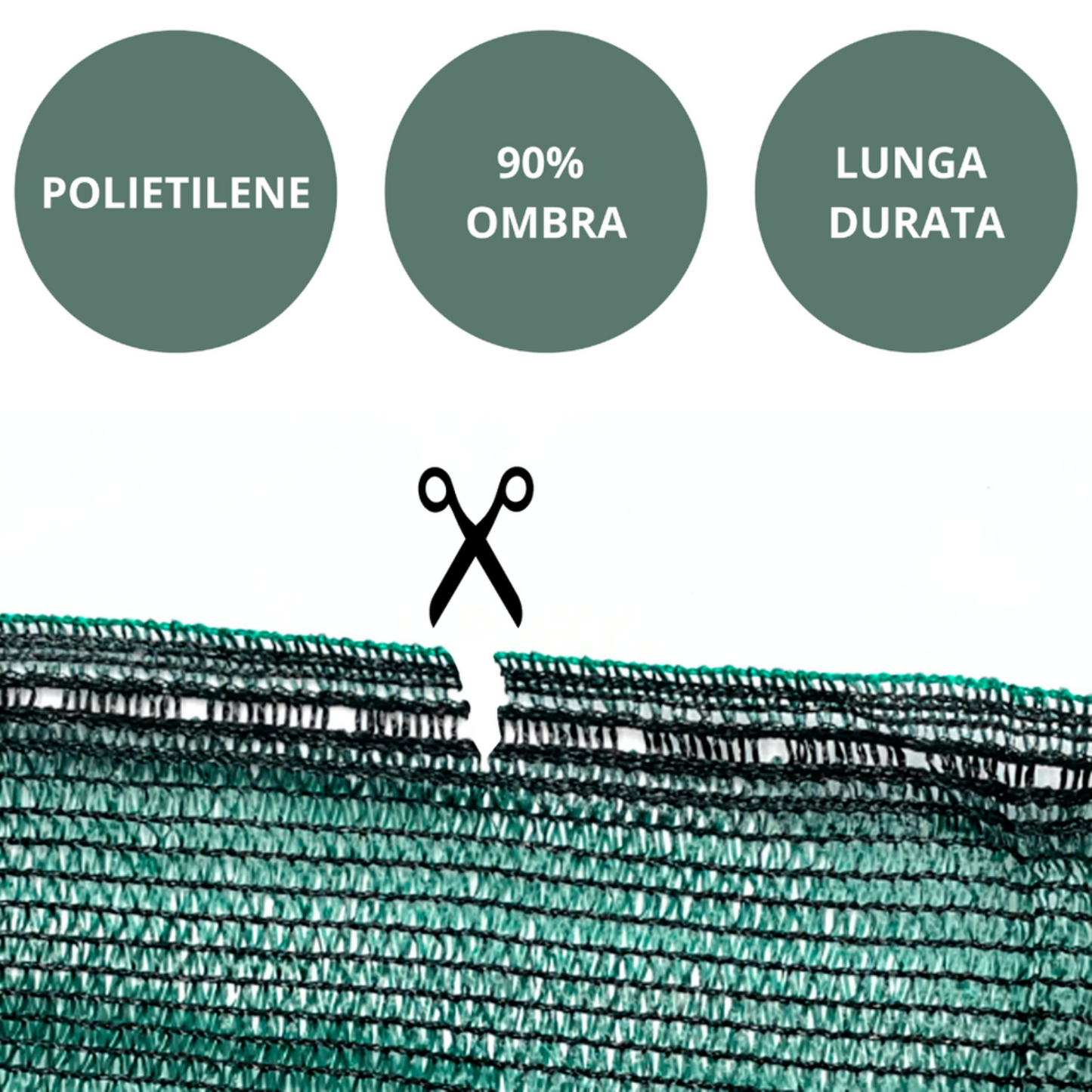 Rete ombreggiante verde per recinzioni e coperture, telo coprente al 90%