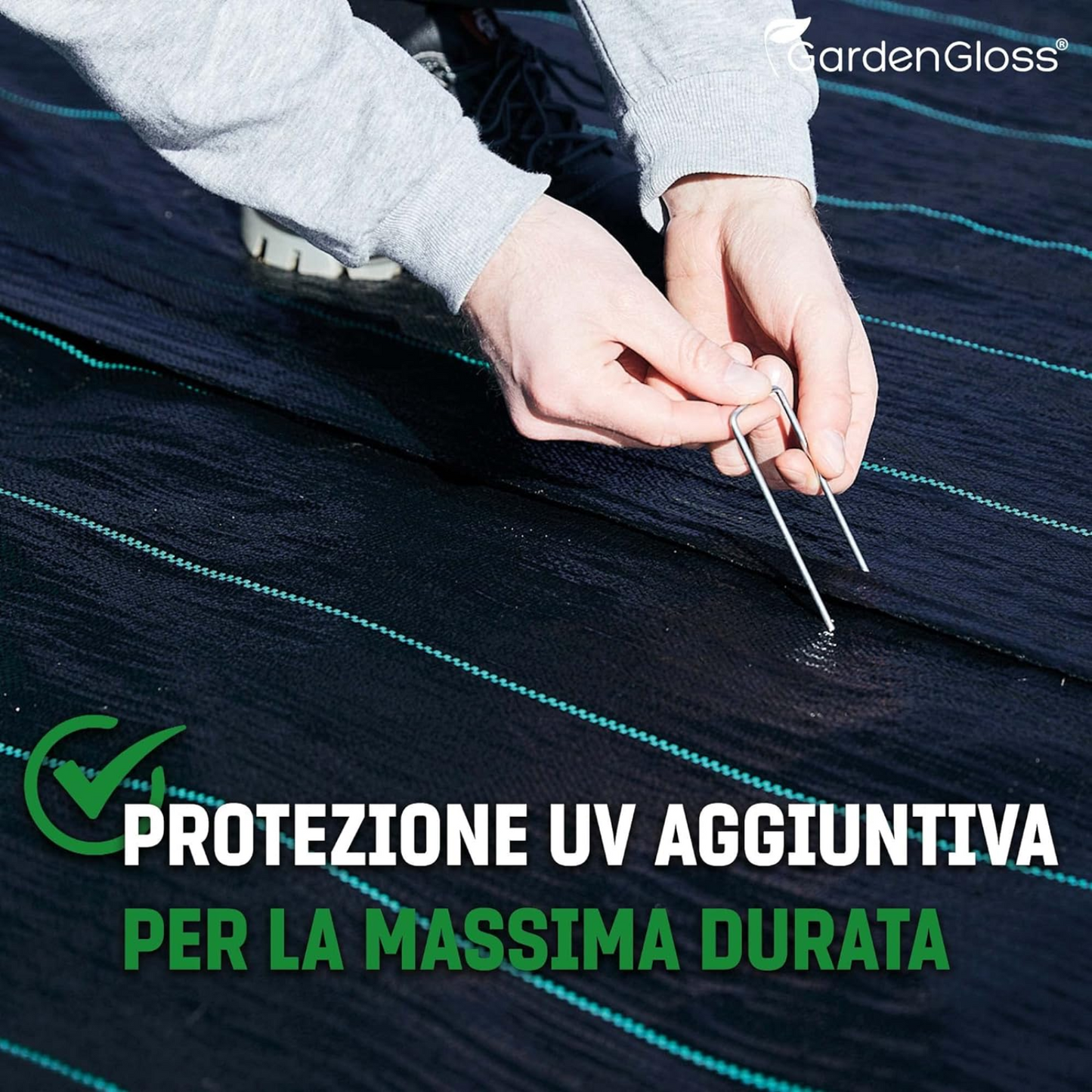Telo pacciamatura anti erbacce, stabilizzato ai raggi UV