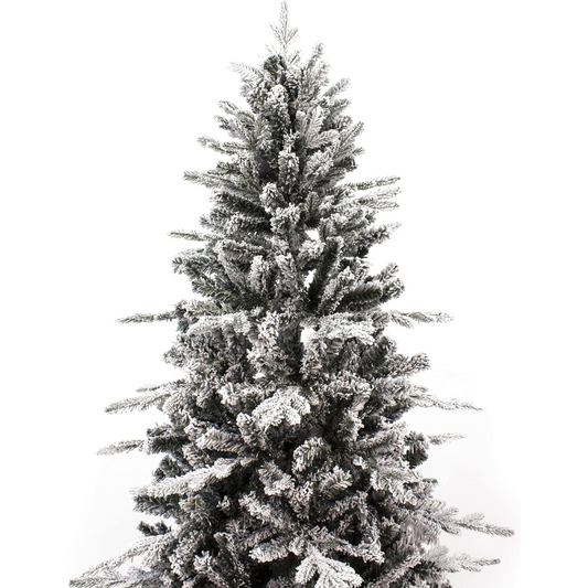 Albero di Natale "Courchevel" 180 cm innevato floccato effetto Real Touch  in PE+PVC 706 Rami