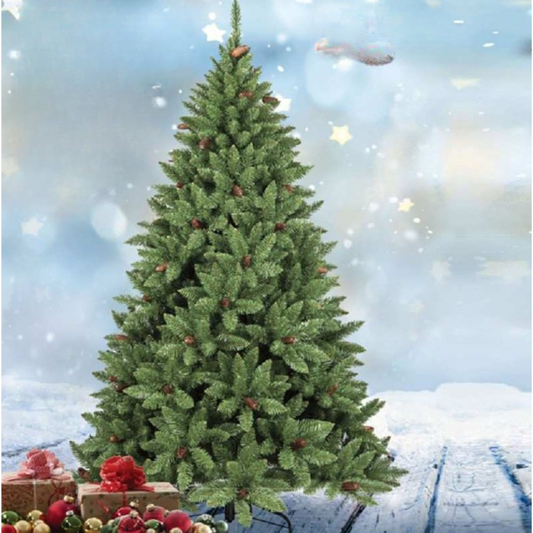 Albero di Natale "St Moritz" 180 cm con pigne in PVC effetto realistico 776 Rami