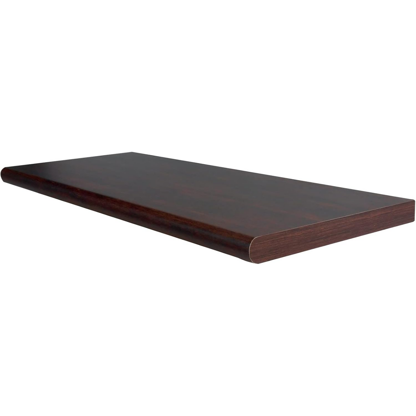 Mensola da parete noce sospesa in legno con bordo arrotondato 120x25x2,5 cm
