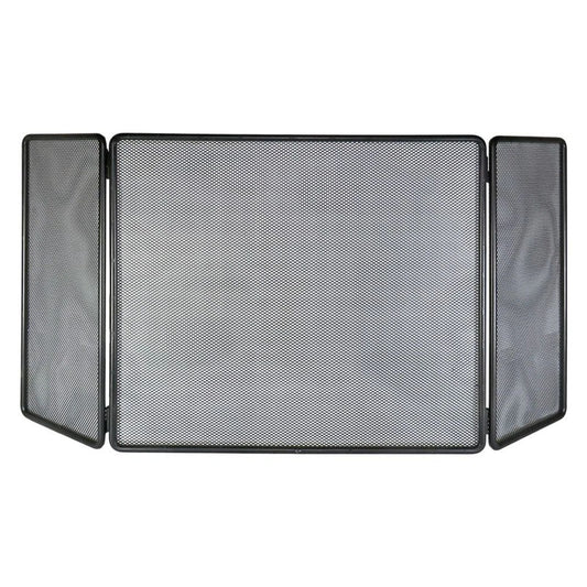 Parascintille in ferro battuto nero per camino a 3 ante