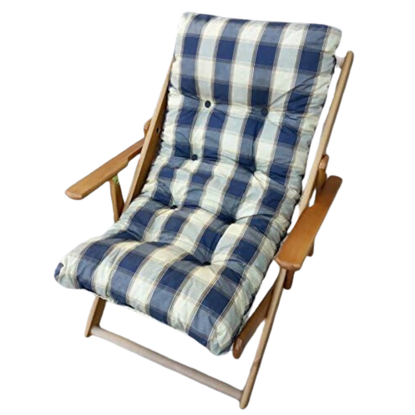 Poltrona Sdraio Harmony, reclinabile in legno pieghevole con cuscino