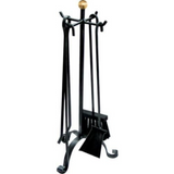 Set camino 5 pezzi H 58 cm in ferro battuto verniciato