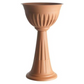 Vaso a colonna terracotta, fioriera posacenere in pvc, h 74,5 cm