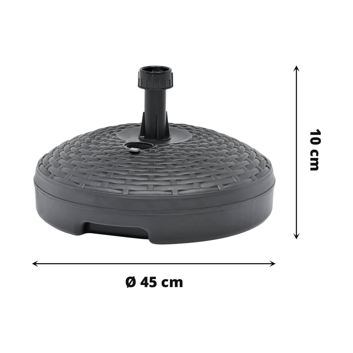 Base in Plastica per Ombrellone Effetto Rattan Antracite
