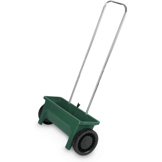 Carrello spargi concime e sale 12 Lt, concimatore manuale con ruote