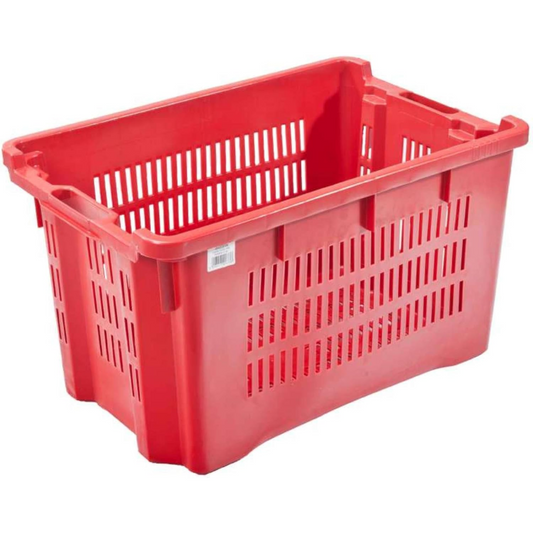 Cassetta in pvc forata laterlamente impilabile per la raccolta di frutta e prodotti in agricoltura, Lt 40
