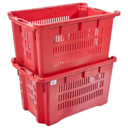 Cassetta in pvc tutta forata impilabile per la raccolta di frutta e prodotti in agricoltura, Lt 40