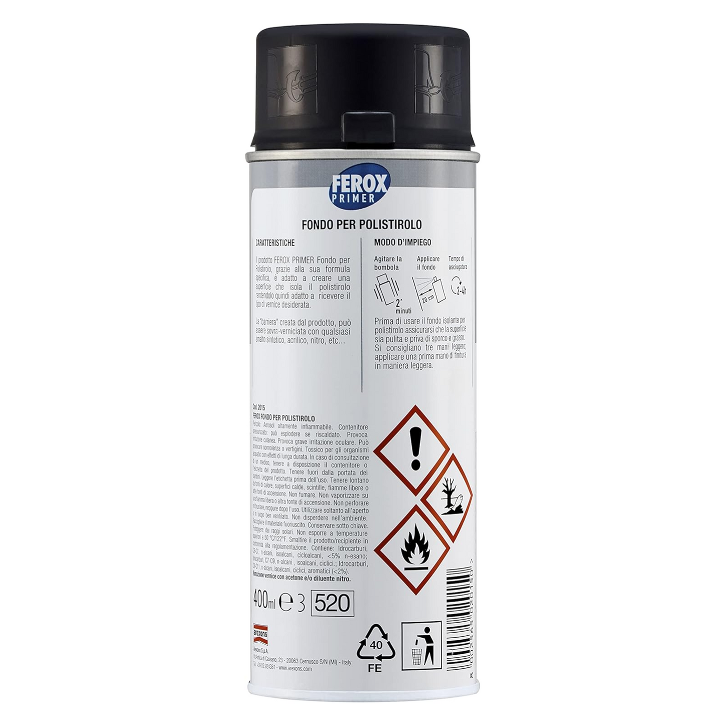 Fondo per polistirolo aggrappante bomboletta spray isolante bianco 400 ml