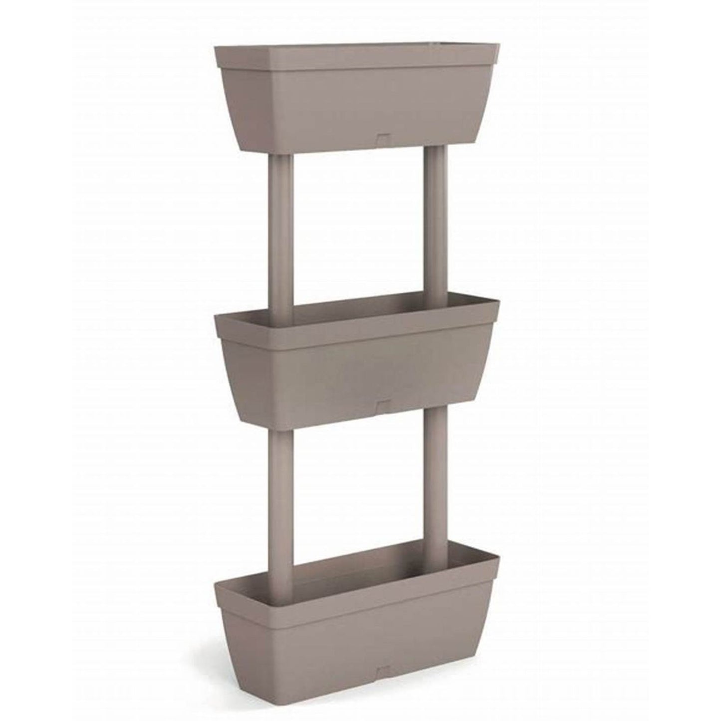Kit fioriere verticali 3 pezzi in resina grigia, vaso per piante