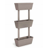 Kit fioriere verticali 3 pezzi in resina grigia, vaso per piante