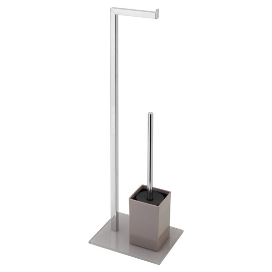 Piantana portarotolo asciugamano, con base in vetro set salvaspazio elegante