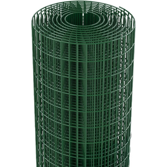 Rete plasticata elettrosaldata zincata metallica, 25 mt, recinto per giardino, balcone, terrazzo